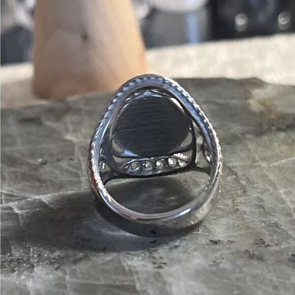 Galilea Rose Quartz Ring Set In Rhodium Over Sterling Silver 9ctw - Picture 7 of 9